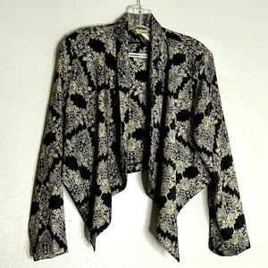 Moon collection Parisian brocade print cropped waterfall blazer medium